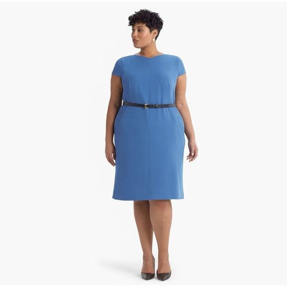 MM LAFLEUR The Nisa Dress Size 3X EUC $195 MSRP Career Office Sheath Blue - Picture 12 of 12